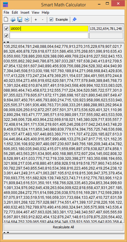 Large factorial calculator